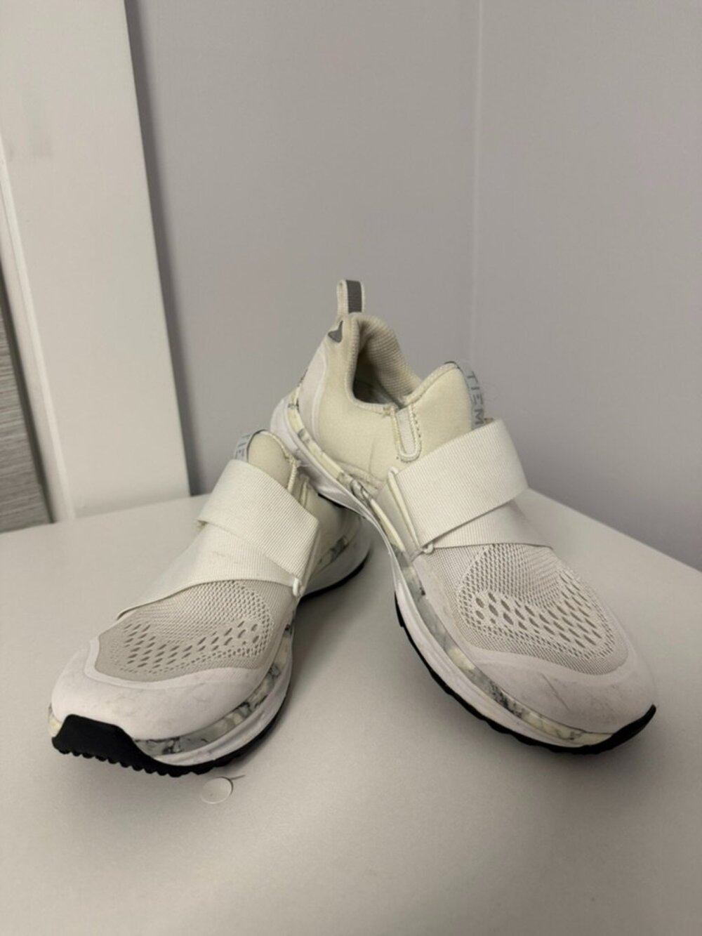 TIEM Women's Cycling Shoes Size 6 White Marble SPD Compatible